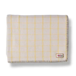 2138 TESSILECHITI Couverture Merci - Carreaux Jaune Asahi