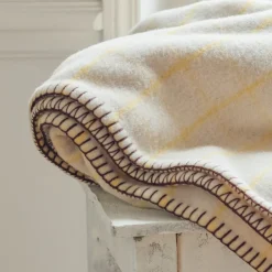 2138 TESSILECHITI Couverture Merci - Carreaux Jaune Asahi