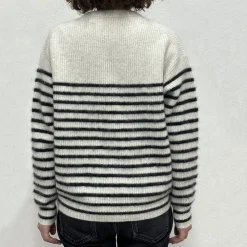 Women CT PLAGE C.T.plage x Merci - Pull Rayé - Gris/Bleu