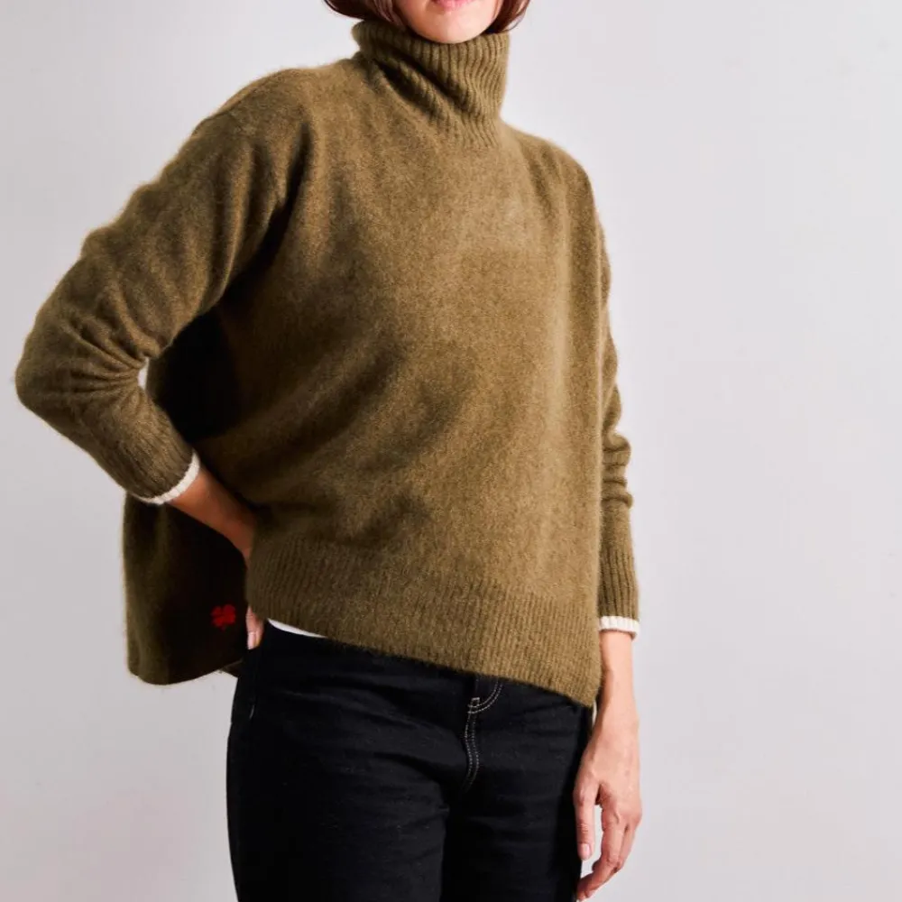 Women CT PLAGE C.T.plage x Merci - Pull Trèfle - Olive