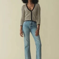 Women Dôen - Cardigan Chandel - Beige à rayures