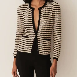 Women DOEN Dôen - Cardigan Therese - Beige rayé