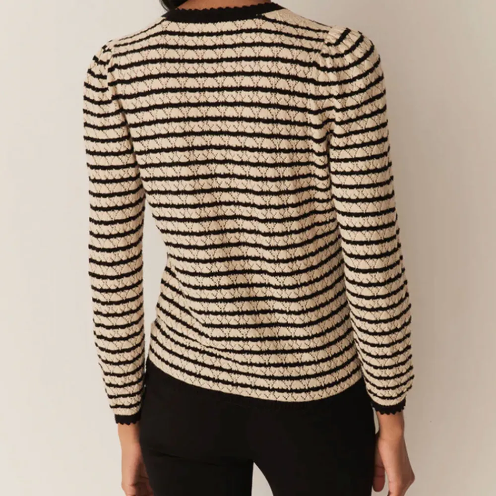 Women DOEN Dôen - Cardigan Therese - Beige rayé