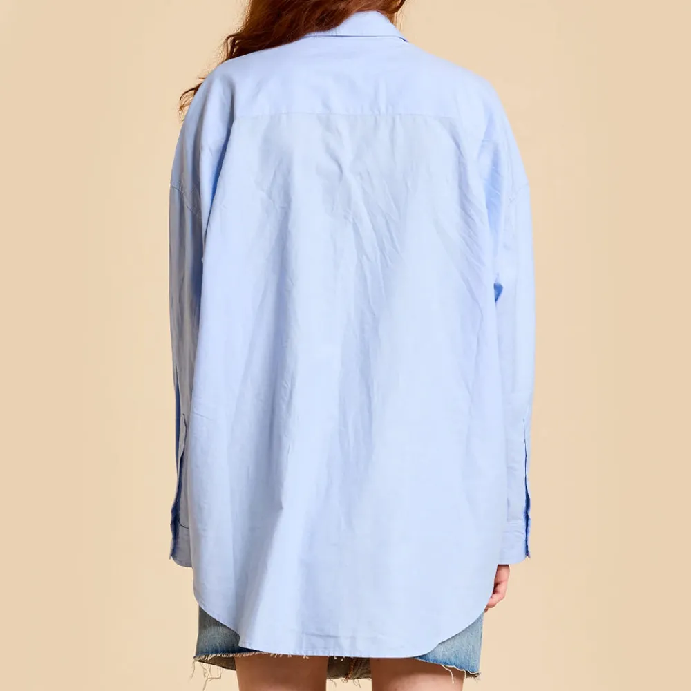 Women Denimist - Chemise à boutons - Oxford bleu clair