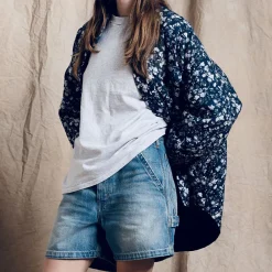 Women Denimist - Veste chemise à fleurs - Marine