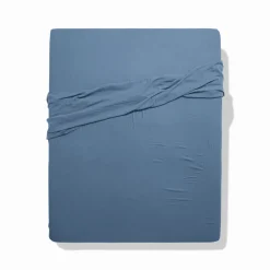 2100 GAZEX Drap plat en gaze de coton - Bleu Zinc