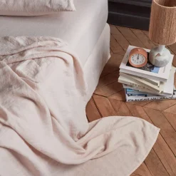 200 LINTEX Drap plat en lin lavé - Beige Rosé