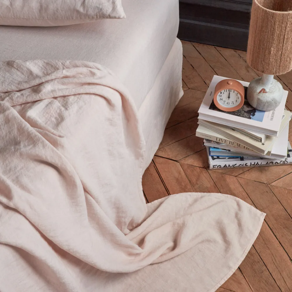 200 LINTEX Drap plat en lin lavé - Beige Rosé
