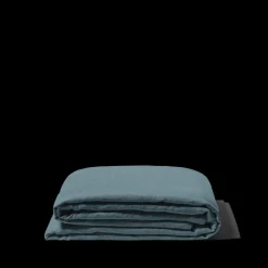 200 LINTEX Drap plat en lin lavé - Bleu Pétrole
