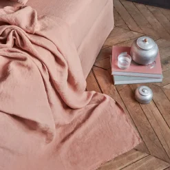 200 LINTEX Drap plat en lin lavé - Rose Argile