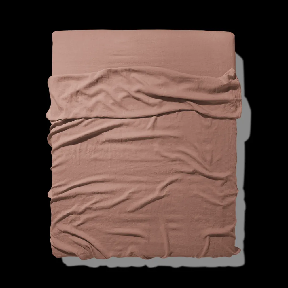 200 LINTEX Drap plat en lin lavé - Rose Argile
