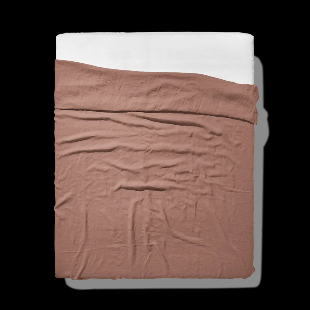200 LINTEX Drap plat en lin lavé - Rose Argile