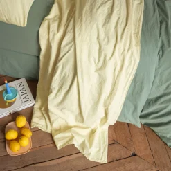 1700 COTEX Drap plat en percale de coton - Jaune Yuzu