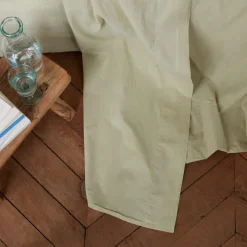 1700 COTEX Drap plat en percale de coton - Vert Sauge