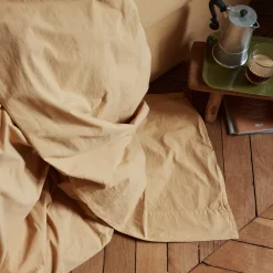 1700 COTEX Drap plat en percale de coton - Brun Sarrasin
