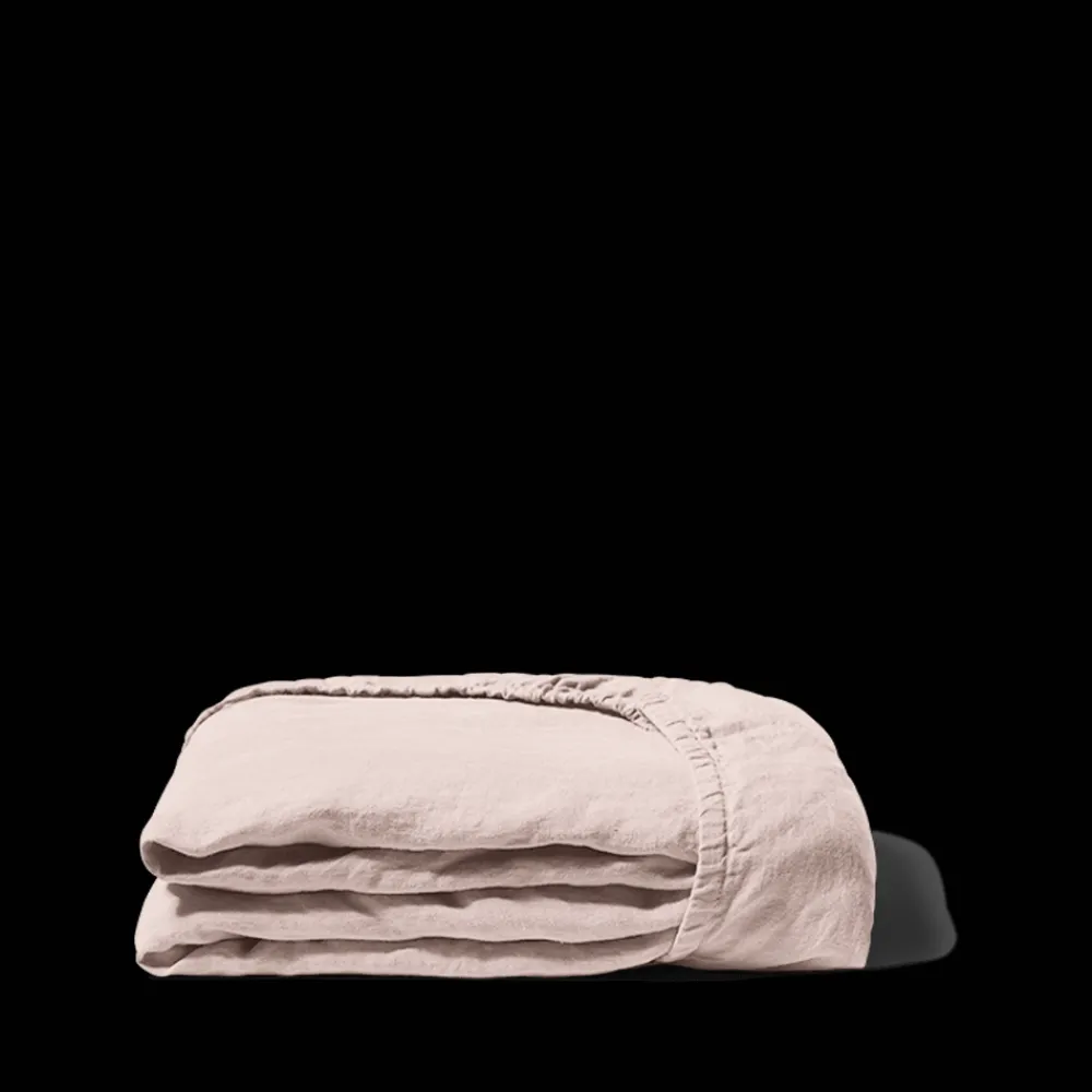 200 LINTEX Drap-housse en lin lavé - Beige Rosé