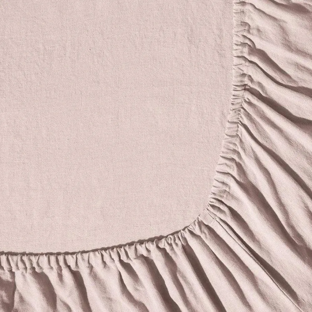 200 LINTEX Drap-housse en lin lavé - Beige Rosé