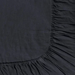 200 LINTEX Drap-housse en lin lavé - Bleu Encre