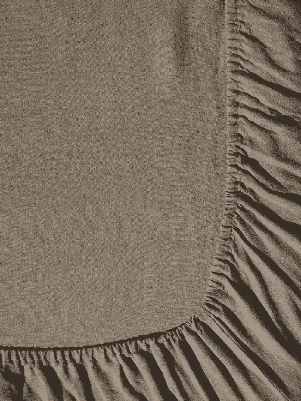 200 LINTEX Drap-housse en lin lavé - Brun Cha Iro