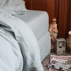 200 LINTEX Drap-housse en lin lavé - Gris Vésuve