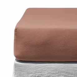 200 LINTEX Drap-housse en lin lavé - Rose Argile