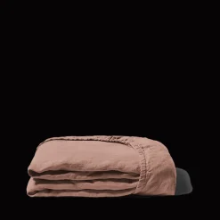 200 LINTEX Drap-housse en lin lavé - Rose Argile