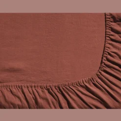 200 LINTEX Drap-housse en lin lavé - Rouge Urushi