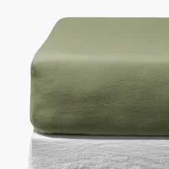 200 LINTEX Drap-housse en lin lavé - Vert Komorebi