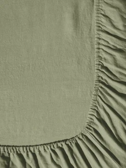 200 LINTEX Drap-housse en lin lavé - Vert Komorebi