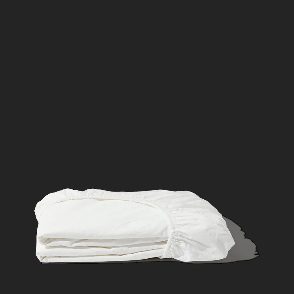 1700 COTEX Drap-housse en percale de coton - Blanc Craie