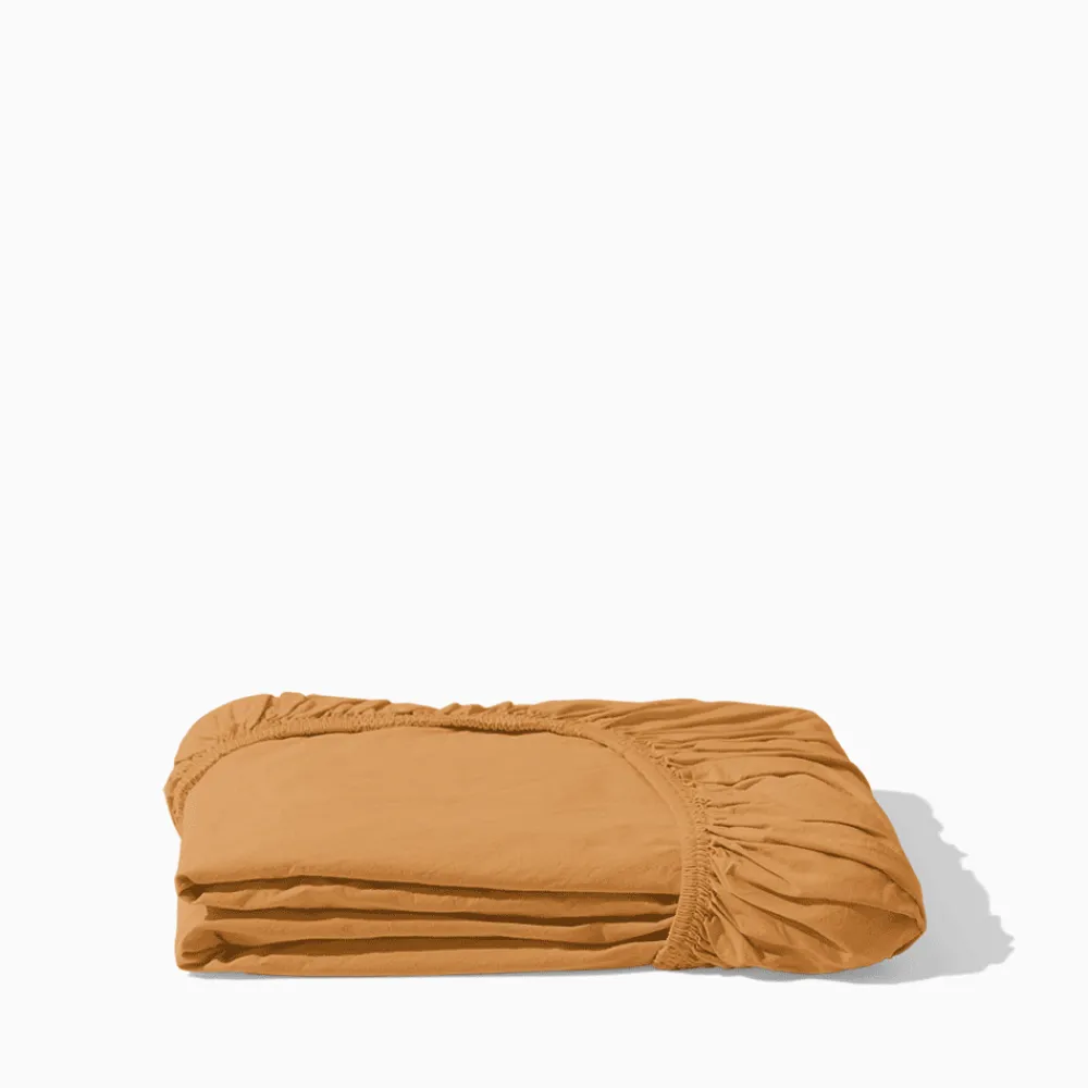 1700 COTEX Drap-housse en percale de coton - Jaune Safran