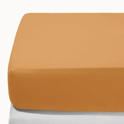 1700 COTEX Drap-housse en percale de coton - Jaune Safran