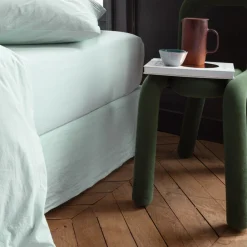 1700 COTEX Drap-housse en percale de coton - Bleu d'Eau