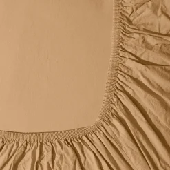 1700 COTEX Drap-housse en percale de coton - Brun Sarrasin