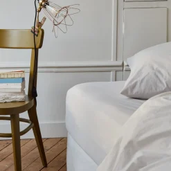 1700 COTEX Drap-housse en percale de coton - Gris Pavot