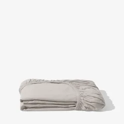 1700 COTEX Drap-housse en percale de coton - Gris Pavot