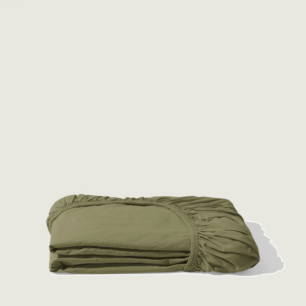 1700 COTEX Drap-housse en percale de coton - Vert Camouflage