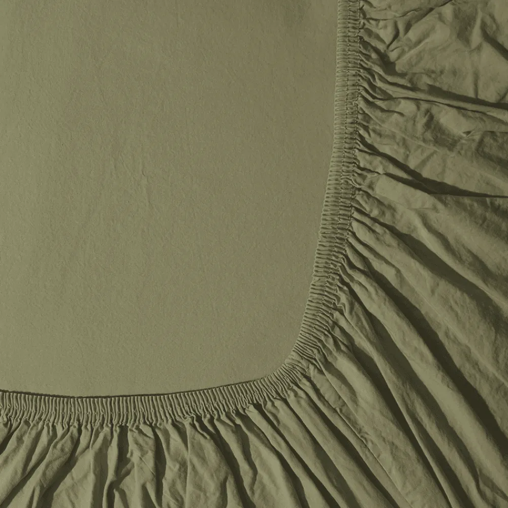 1700 COTEX Drap-housse en percale de coton - Vert Camouflage