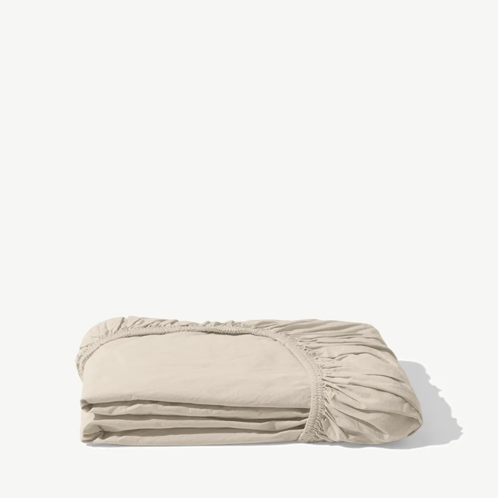 1700 COTEX Drap-housse en percale de coton - Beige Dune