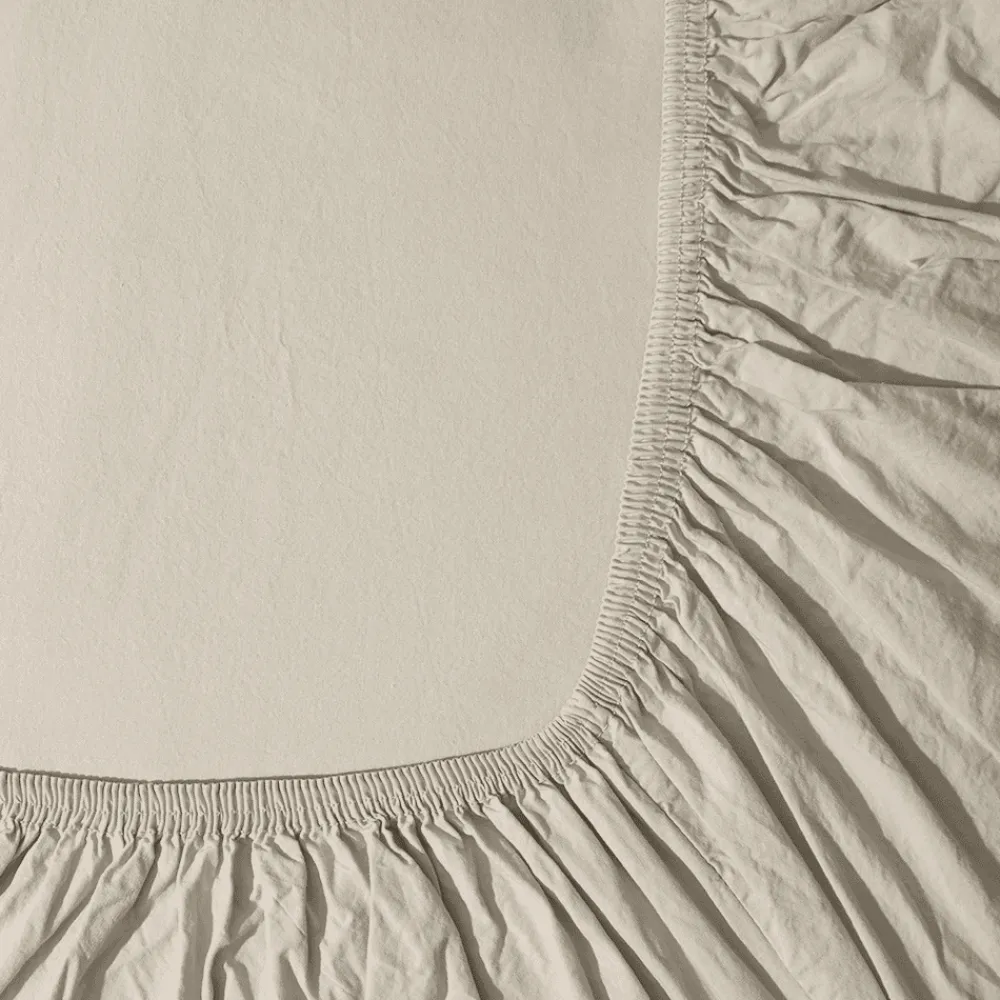 1700 COTEX Drap-housse en percale de coton - Beige Dune