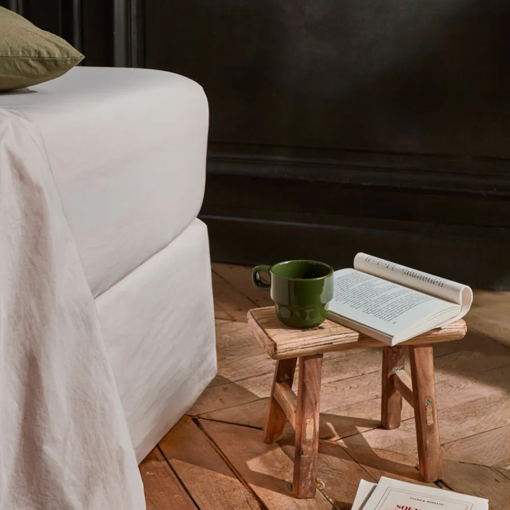 1700 COTEX Drap-housse en percale de coton - Rose des Sables