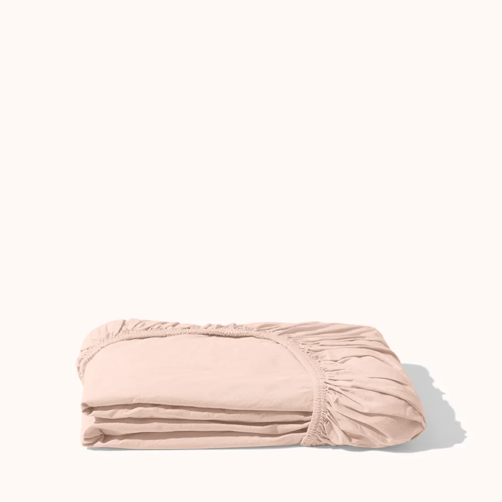 1700 COTEX Drap-housse en percale de coton - Rose des Sables