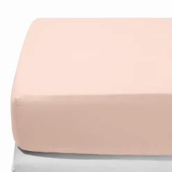 1700 COTEX Drap-housse en percale de coton - Rose des Sables