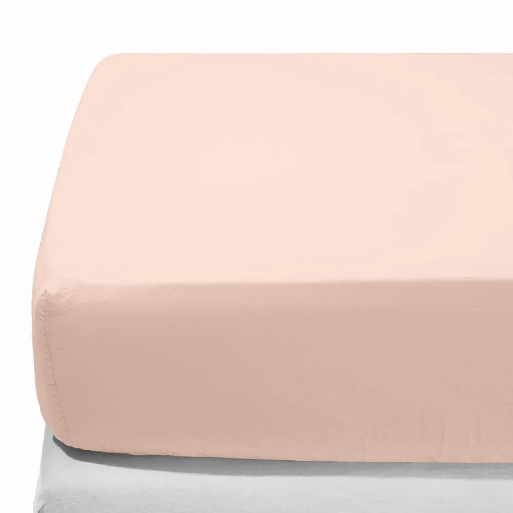 1700 COTEX Drap-housse en percale de coton - Rose des Sables
