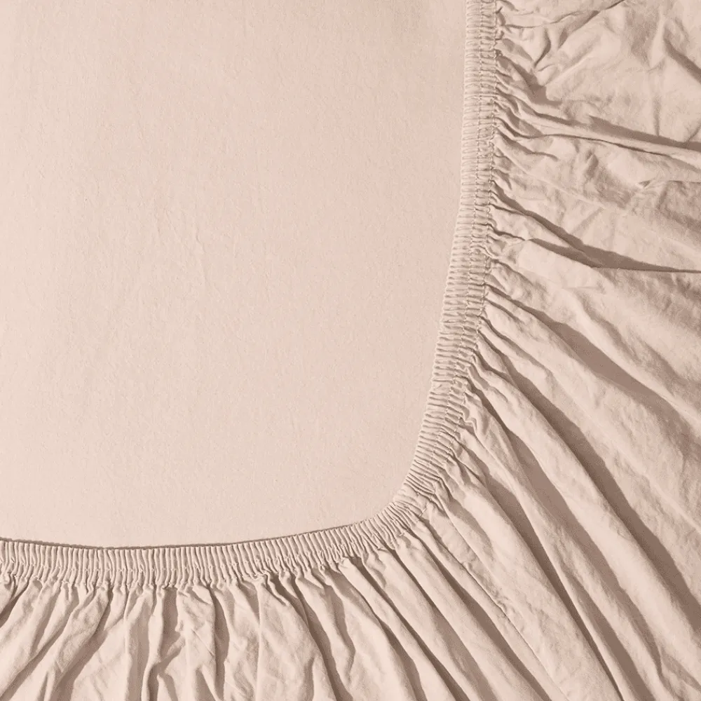 1700 COTEX Drap-housse en percale de coton - Rose des Sables