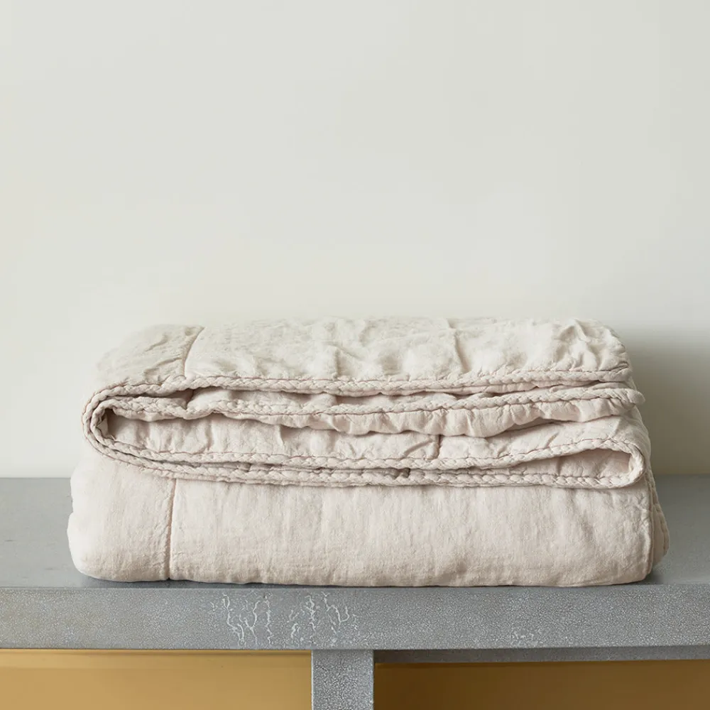 1700 COTEX Édredon en 100% lin lavé - Beige Rosé