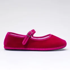 Women Drogheria Crivellini - Ballerines Jane Velvelt à attache - Fushia