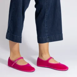 Women Drogheria Crivellini - Ballerines Jane Velvelt à attache - Fushia