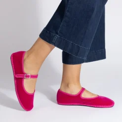 Women Drogheria Crivellini - Ballerines Jane Velvelt à attache - Fushia