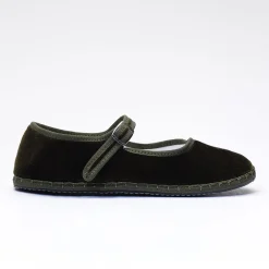 Women Drogheria Crivellini - Ballerines Jane Velvelt à attache - Olive